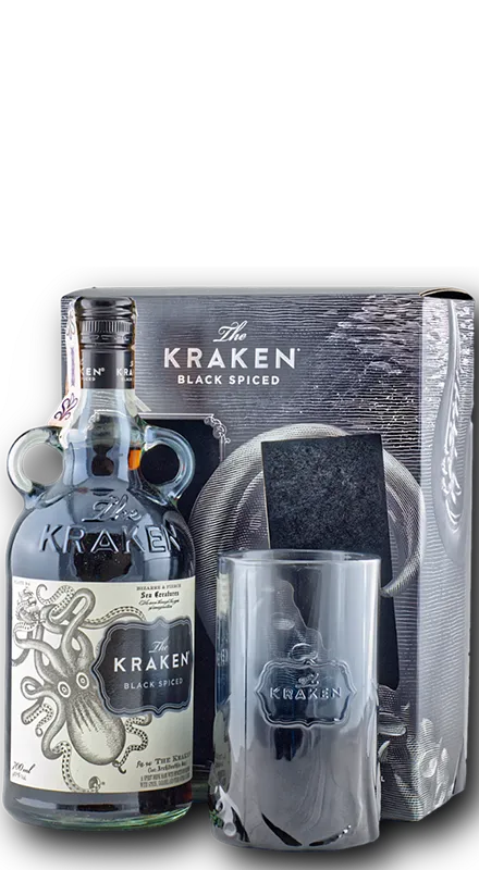 Kraken Black Spiced Rum cu Pahar 1L